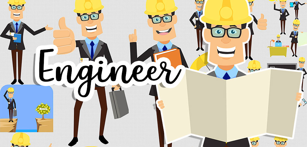 Engineer-Cartoon-Set